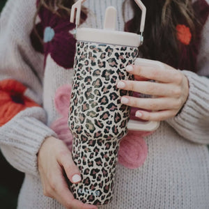 KATYDID  BROWN LEOPARD TUMBLER