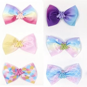 DSHA 3947 ASSORTED RAINBOW BOW W/BALLET SHOES