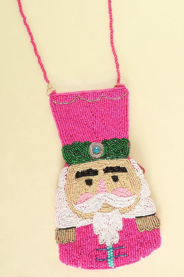 SOPHIA COLLECTION NUTCRACKER BEAD EMBELLISHED CROSSBODY BAG