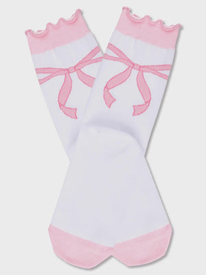 ISCREAM BOW SOCKS WITH RUFFLES