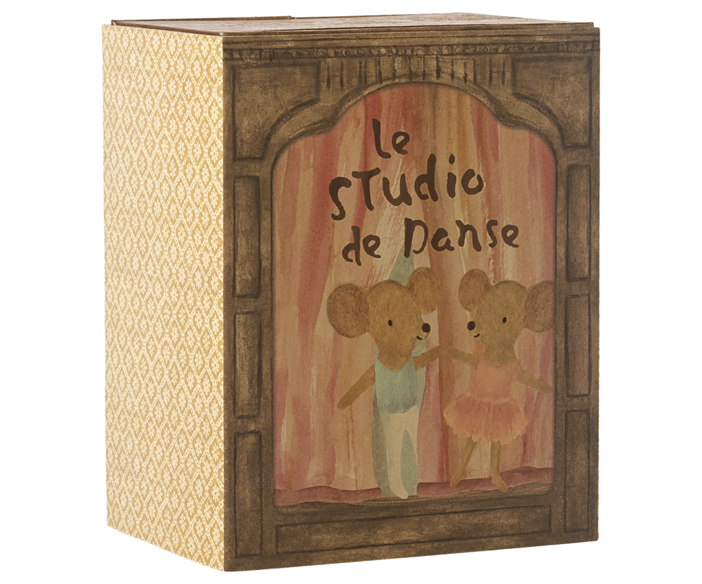 MAILEG BALLET MICE IN DANCE STUDIO, LITTLE SISTER & BROTHER