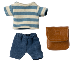 Maileg Clothes and Bag, Big Brother Mouse - Brown