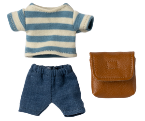 Maileg Clothes and Bag, Big Brother Mouse - Brown