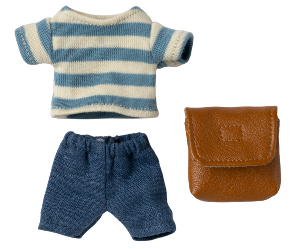 Maileg Clothes and Bag, Big Brother Mouse - Brown