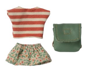 Maileg Clothes and Bag, Big Sister Mouse - Green