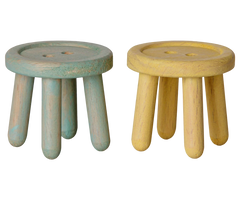 Maileg Stool Set, Mouse - Mint/Light Yellow