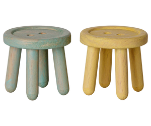 Maileg Stool Set, Mouse - Mint/Light Yellow