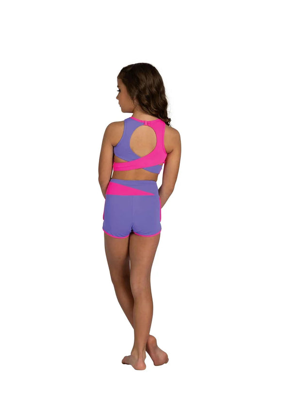 Danznmotion Girls Two-Tone Dance Short