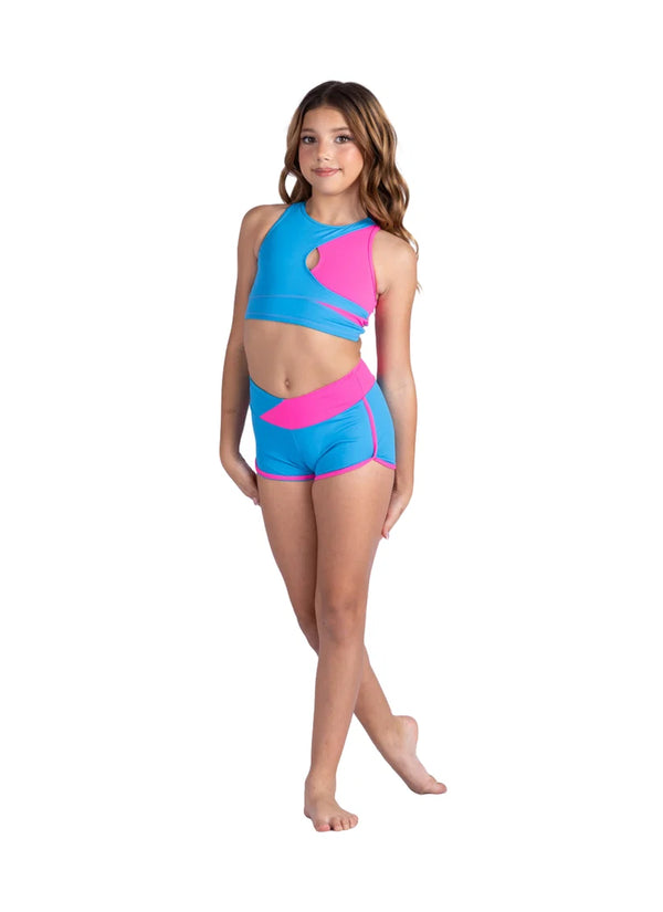 Danznmotion Girls Two-Tone Dance Short