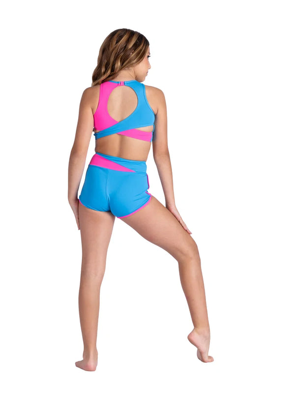 Danznmotion Girls Two-Tone Dance Short