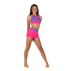 Danznmotion Two-Tone Mesh Bra Top