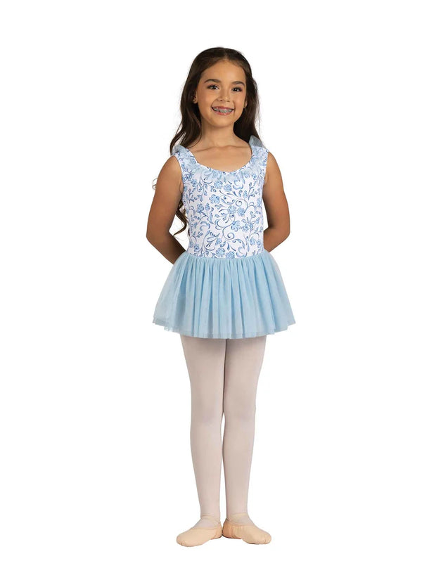 DanzNMotion Floral Printed Leotard Dress