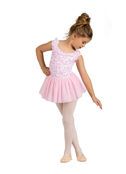 DanzNMotion Floral Printed Leotard Dress