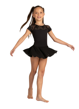 Danznmotion Lace Cap Sleeve Leotard Dress