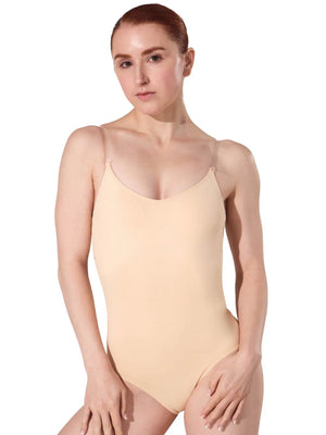 Capezio Nude Leotard w/ Clear Straps