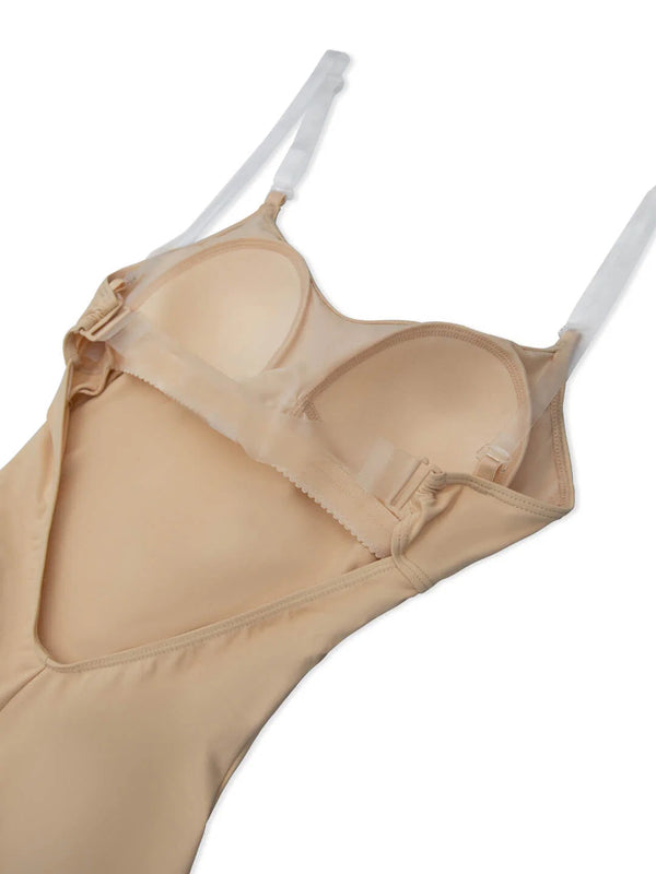 Capezio Nude Leotard w/ Clear Straps