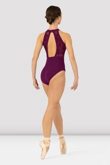 BLOCH BERRY MESH BODICE HALTER LEOTARD