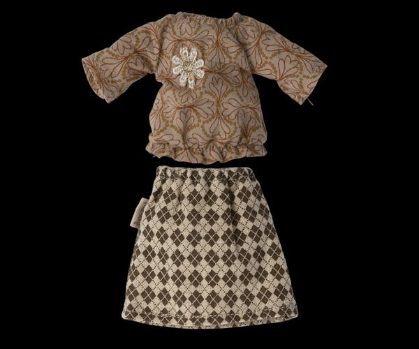 MAILEG BLOUSE AND SKIRT FOR GRANDMA MOUSE