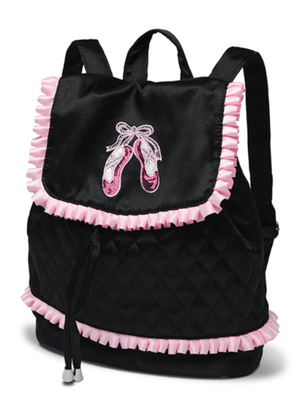 DNM B23500BLACK BACKPACK WITH PINK RUFFLES