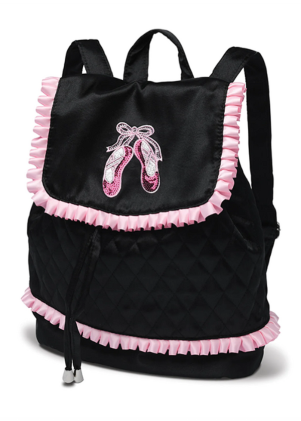 DNM B23500BLACK BACKPACK WITH PINK RUFFLES