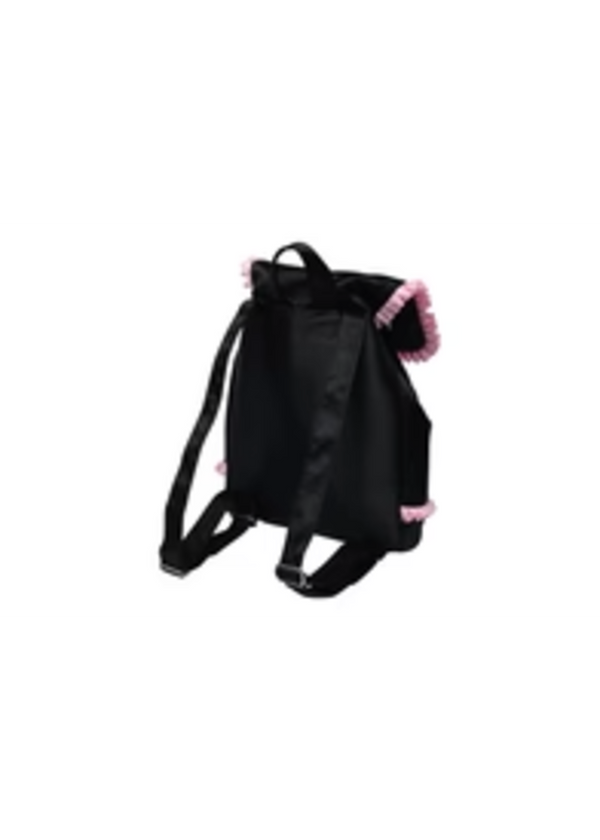 DNM B23500BLACK BACKPACK WITH PINK RUFFLES