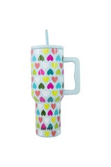 KATYDID LIGHT BLUE MULTI HEART TUMBLER