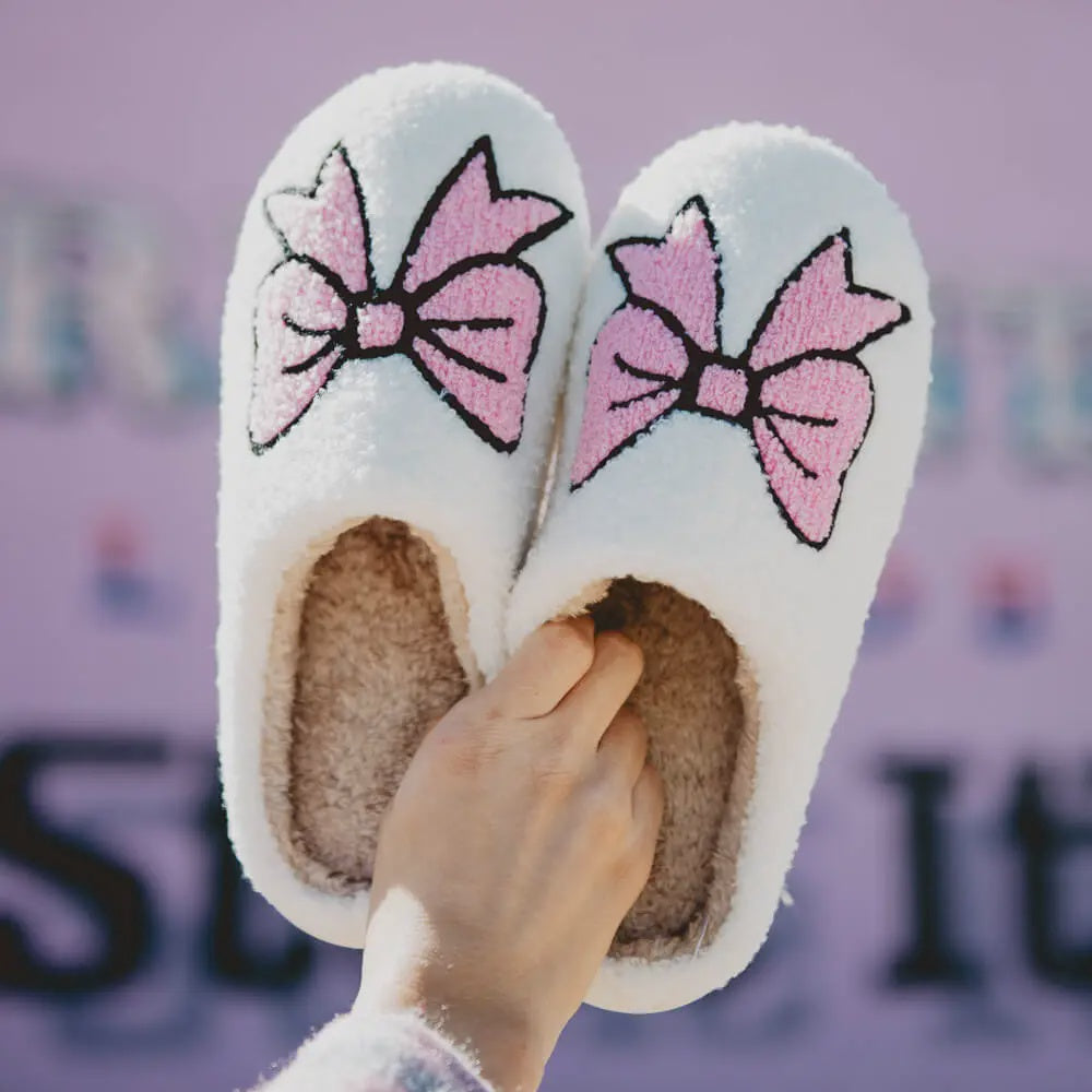 KATYDID LIGHT PINK BOWS SLIPPERS
