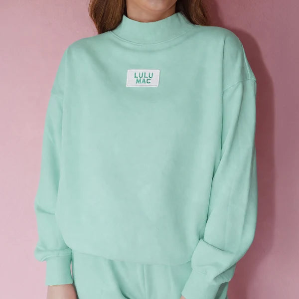 Lulu Mac Mock Neck Terry Cloth Long Sleeve