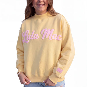 Lulu Mac Mock Neck Script Sweatshirt