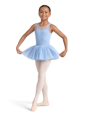Mirella Scoop Neck Mesh Back Tank Leotard w/ Tutu