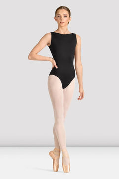 Mirella Celeste Boat Neck Leotard w/ Black Bead Detailing