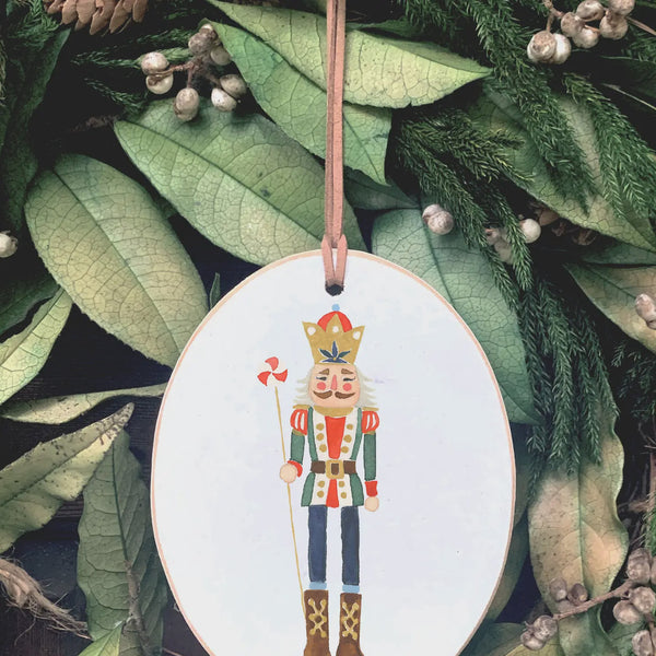 CLAIRMONT & CO  WOODEN NUTCRACKER ORNAMENT