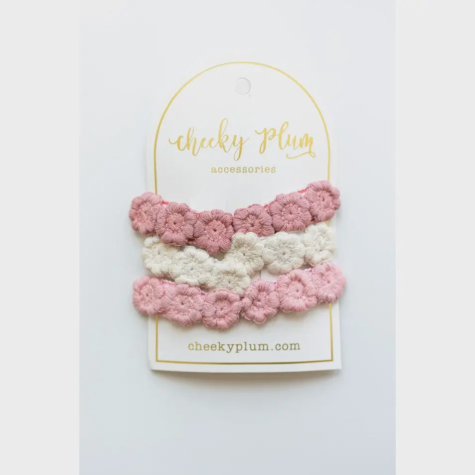 Cheeky Plum Embroidered Hair Clip Set