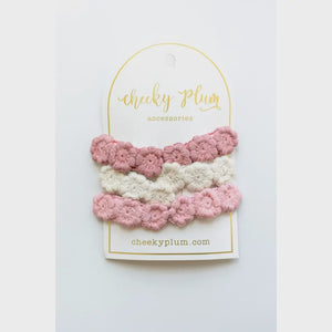 Cheeky Plum Embroidered Hair Clip Set