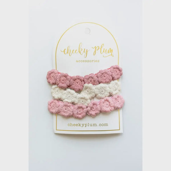 Cheeky Plum Embroidered Hair Clip Set