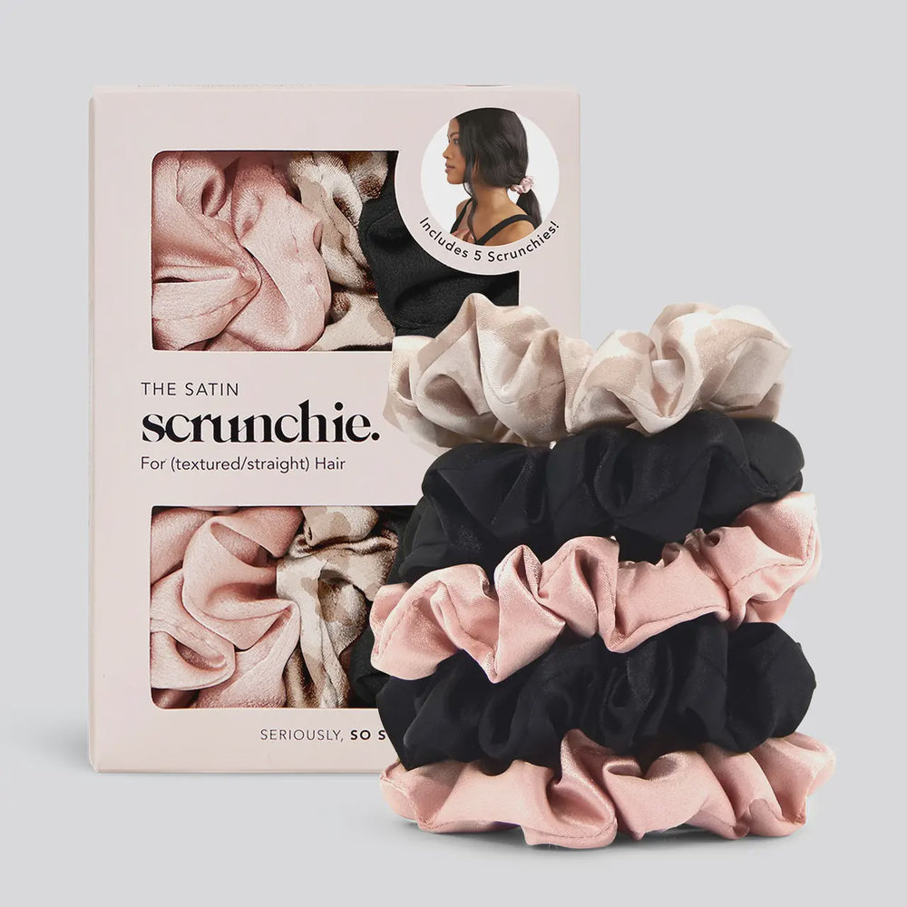 KITSCH 5 PC SATIN SLEEP SCRUNCHIES