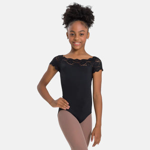 SO DANCA CHILD LACE TOP CAP SLEEVE LEOTARD