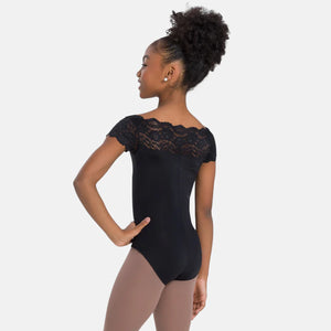 SO DANCA CHILD LACE TOP CAP SLEEVE LEOTARD
