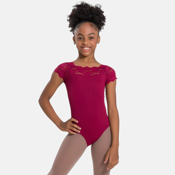 So Danca Child Lace Top Cap Sleeve Leotard