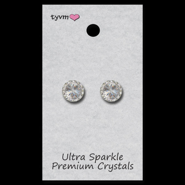 TYVM 11mm Ultra Sparkle Center Stone Earring