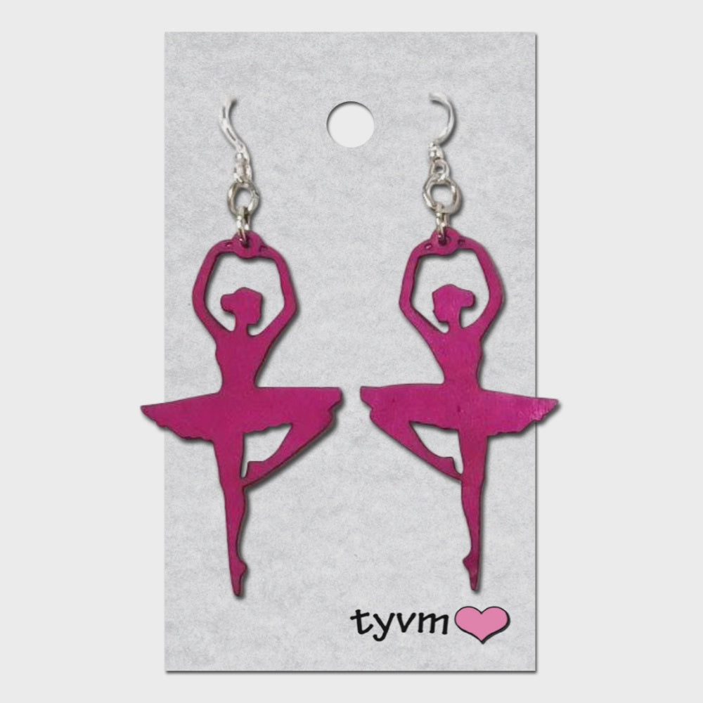 TYVM 32330 NATURAL WOOD DANGLE EARRINGS
