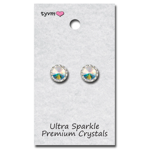 TYVM 11mm Ultra Sparkle Center Stone Earring