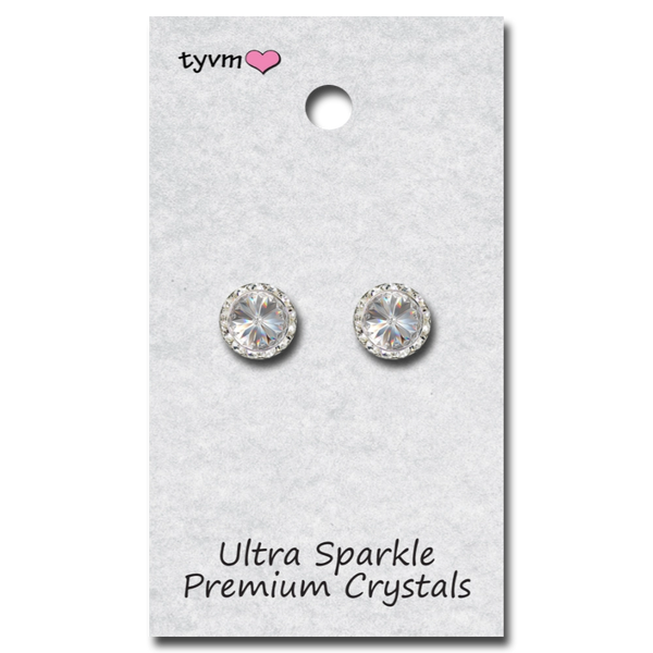 TYVM 11mm Ultra Sparkle Center Stone Earring