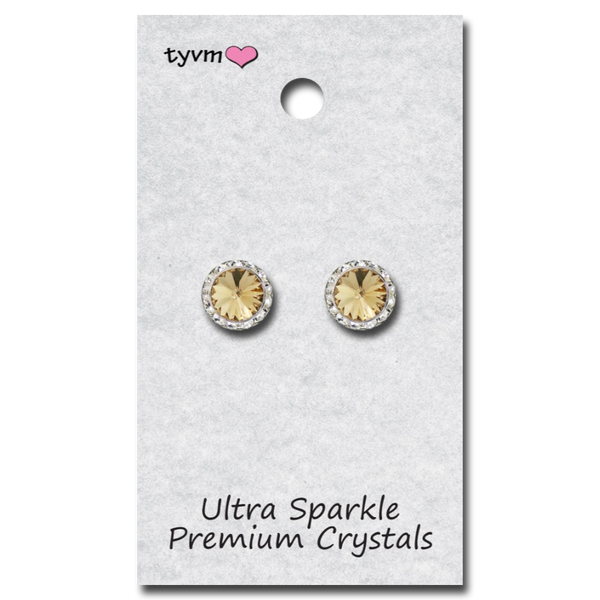 TYVM 11mm Ultra Sparkle Center Stone Earring