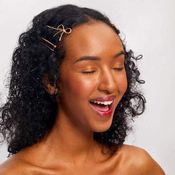 Kitsch Metal Cloud & Bow Bobby Pins 8pc Set