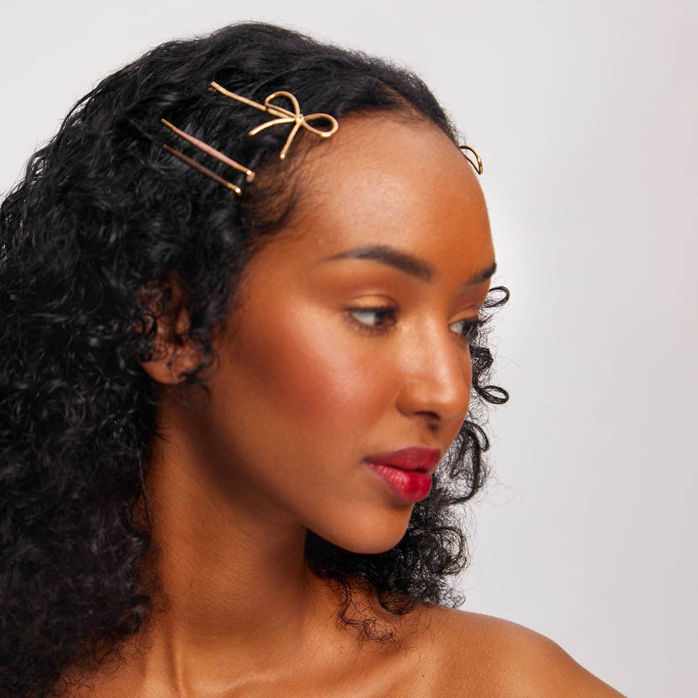 Kitsch Metal Cloud & Bow Bobby Pins 8pc Set