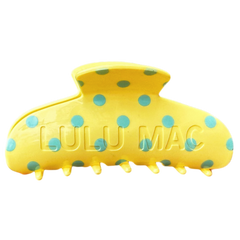 Lulu Mac Hair Clip Butter/Light Blue Dot