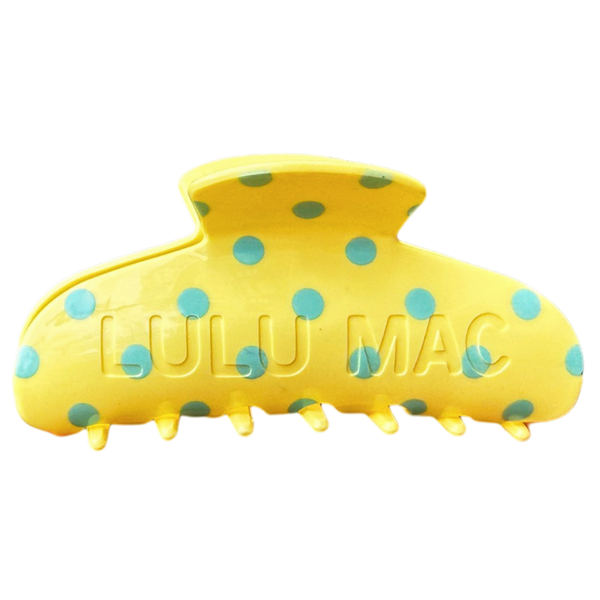 Lulu Mac Hair Clip Butter/Light Blue Dot