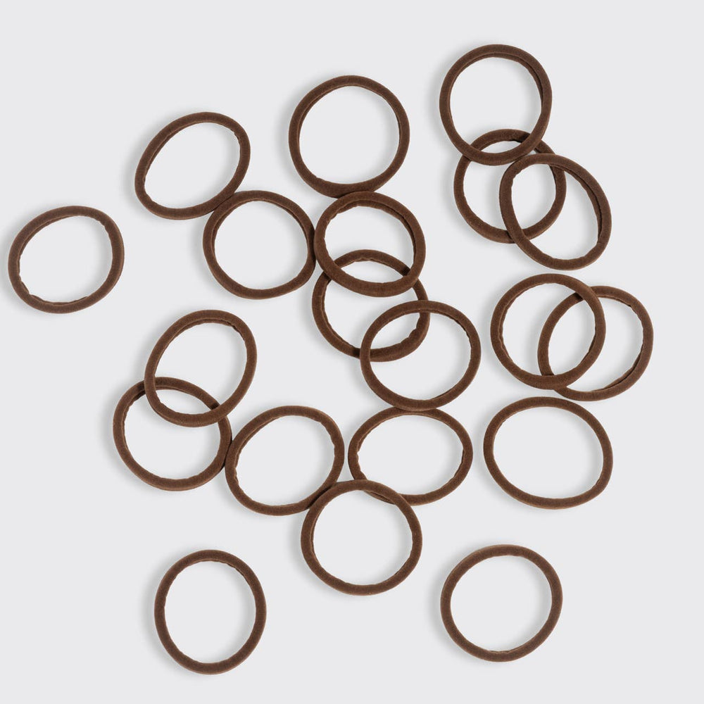 Kitsch Recycled Fabric Seamless Hair Elastics 20pc Set - Chocolate