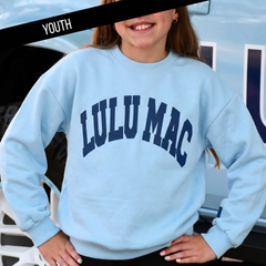 Lulu Mac Kids Sweatshirt LIGHT BLUE WITH NAVY PUFF